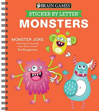 portada Sticker Puzzles Monsters (Brain Games - Sticker by Letter) (en Inglés)