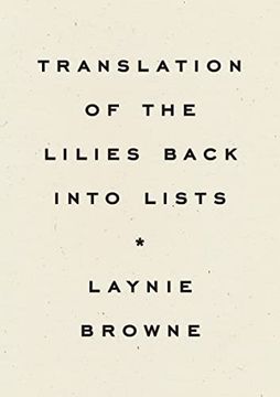 portada Translation of the Lilies Back Into Lists (in English)