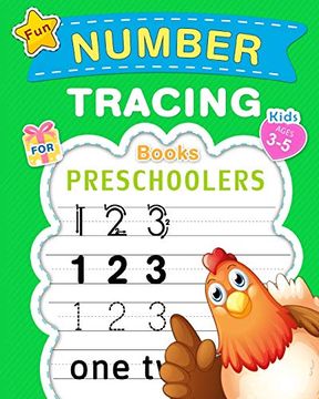 portada Fun Number Tracing Book for Preschoolers & Kids Ages 3-5: Count and Trace Numbers Practice Handwriting Workbook for pre k, Kindergarten and Kids Ages 3-5: 2 (Handwriting Practice for Kids) (en Inglés)