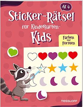 portada Sticker-Rätsel für Kindergarten-Kids. Farben und Formen: Rätseln und Stickern für Kinder ab 4 Jahren (en Alemán)