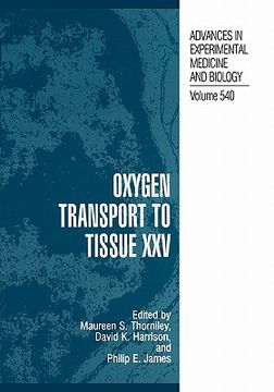 portada oxygen transport to tissue xxv (en Inglés)