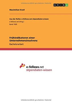 portada Fruhindikatoren Einer Unternehmensinsolvenz (German Edition)