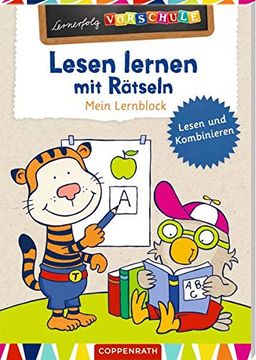 portada Lesen Lernen mit Rätseln: Mein Lernblock (Lernerfolg Vorschule) (en Alemán)