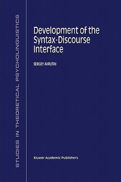 portada development of the syntax-discourse interface (in English)