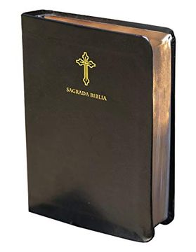 portada Sagrada Biblia Católica: Edición Compacta. Símil Piel, Color Negro