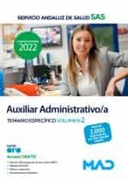 portada Auxiliar Administrativo/A Temario Especifico Volumen 2 Servicio Andaluz de Salud (Sas)