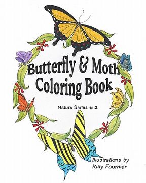 portada butterflies and moths coloring book (en Inglés)