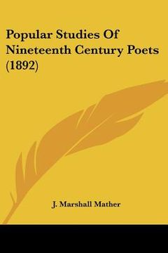 portada popular studies of nineteenth century poets (1892) (en Inglés)