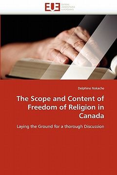 portada the scope and content of freedom of religion in canada (en Inglés)