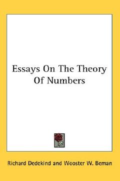 portada essays on the theory of numbers (in English)