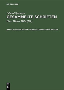 portada Grundlagen Der Geisteswissenschaften