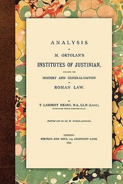 portada analysis of m. ortolan's institutes of justinian (en Inglés)