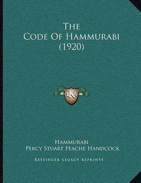 portada the code of hammurabi (1920) (en Inglés)