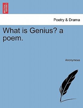 portada what is genius? a poem.