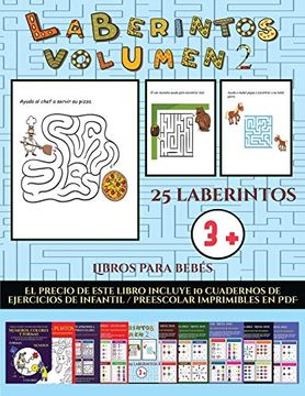 portada Libros Para Bebés (Laberintos - Volumen 2): 25 Fichas Imprimibles con Laberintos a Todo Color Para Niños de Preescolar