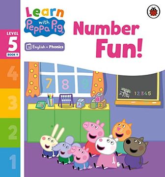 portada Learn With Peppa Phonics Level 5 Book 9 - Number Fun! (Phonics Reader) (en Inglés)