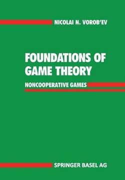 portada Foundations of Game Theory: Noncooperative Games (en Inglés)
