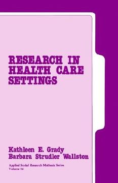 portada research in health care settings (en Inglés)