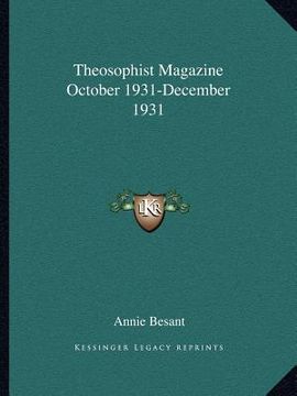 portada theosophist magazine october 1931-december 1931 (en Inglés)