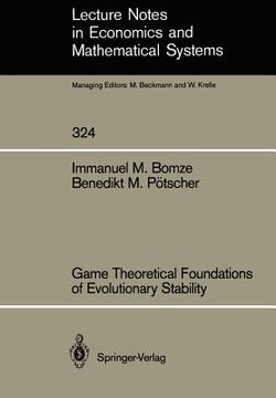 portada game theoretical foundations of evolutionary stability (en Inglés)