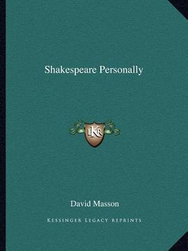 portada shakespeare personally (en Inglés)