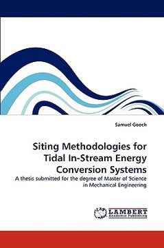 portada siting methodologies for tidal in-stream energy conversion systems (en Inglés)