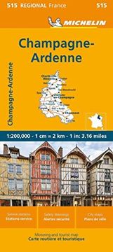 portada Champagne-Ardenne - Michelin Regional map 515: Straã en- und Tourismuskarte 1: 200. 000 (Michelin Maps, 515) (en Inglés)