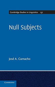 portada Null Subjects Hardback (Cambridge Studies in Linguistics) (en Inglés)