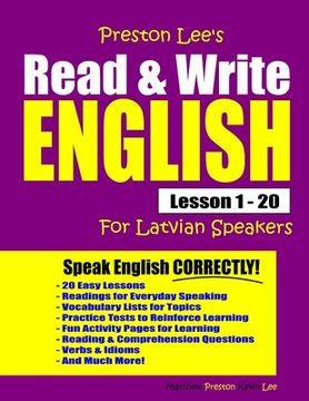 portada Preston Lee's Read & Write English Lesson 1 - 20 For Latvian Speakers (in English)