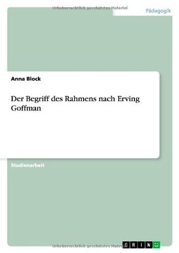 portada Der Begriff des Rahmens nach Erving Goffman (German Edition)