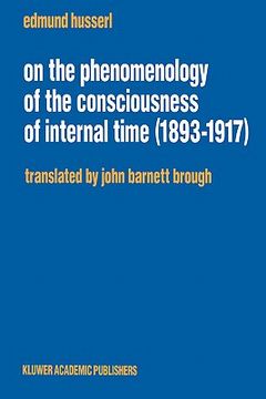 portada on the phenomenology of the consciousness of internal time (1893 1917) (in English)