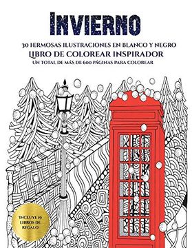 portada Libro de Colorear Inspirador (Invierno): Este Libro Contiene 30 Láminas Para Colorear que se Pueden Usar Para Pintarlas, Enmarcarlas y (in Spanish)