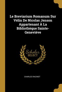 portada Le Breviarium Romanum sur Vélin de Nicolas Jenson Appartenant à la Bibliothèque Sainte-Geneviève 