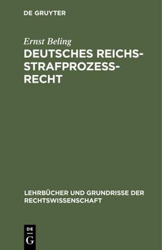 portada Deutsches Reichsstrafprozeßrecht (en Alemán)