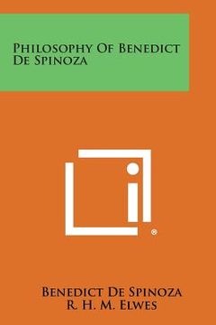 portada Philosophy of Benedict de Spinoza