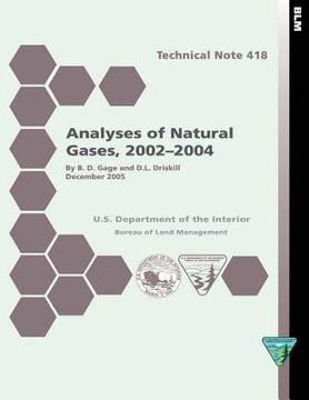portada Analyses of Natural Gases, 2002-2004 Technical Note 418 (en Inglés)