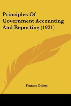 portada principles of government accounting and reporting (1921) (en Inglés)