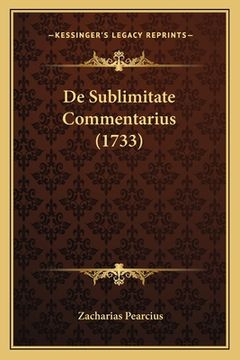 portada De Sublimitate Commentarius (1733) (en Latin)