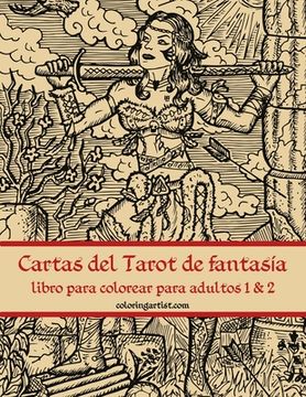 portada Cartas del Tarot de fantasía libro para colorear para adultos 1 & 2