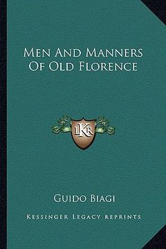 portada men and manners of old florence (en Inglés)