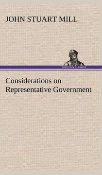 portada considerations on representative government (en Inglés)