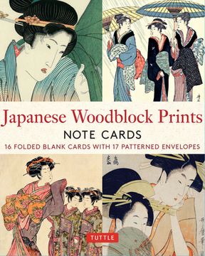 portada Japanese Woodblock Prints, 16 Note Cards: 16 Different Blank Cards With 17 Patterned Envelopes (en Inglés)