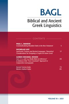 portada Biblical and Ancient Greek Linguistics, Volume 10