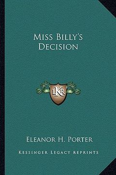 portada miss billy's decision (in English)