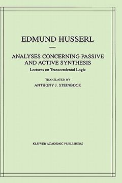 portada analyses concerning passive and active synthesis: lectures on transcendental logic (in English)