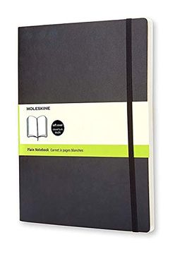 portada Moleskine Cuaderno Clásico con Hojas Lisas, Tapa Blanda y Cierre Elástico, Color Negro, Tamaño Extra Grande 19 x 25 cm, 192 Hojas (en Inglés)