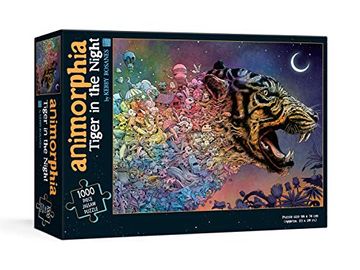 portada Animorphia Tiger in the Night Puzzle (en Inglés)