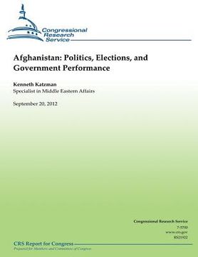 portada Afghanistan: Politics, Elections, and Government Performance (en Inglés)