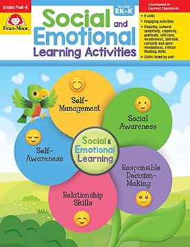 portada Evan-Moor Social and Emotional Learning Activities, Grades Prek-K Homeschooling & Classroom Resource, Reproducible Worksheets, Self-Awareness,. (Social and Emotional Learning Activities) 