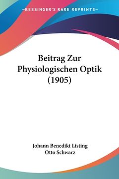 portada Beitrag Zur Physiologischen Optik (1905) (in German)